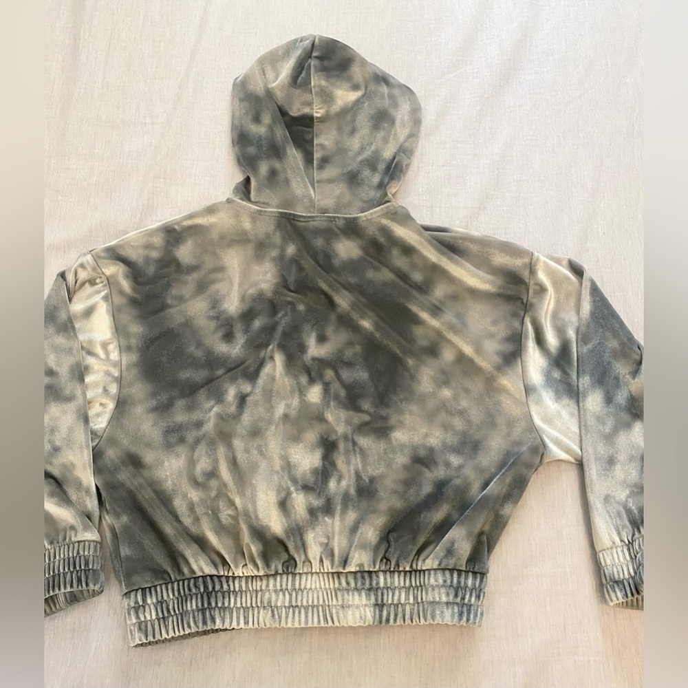 Nike Black and Gray Hoodie, Nike Velour Full-Zip Hoodie Size 7/8 - Picture 5 of 8